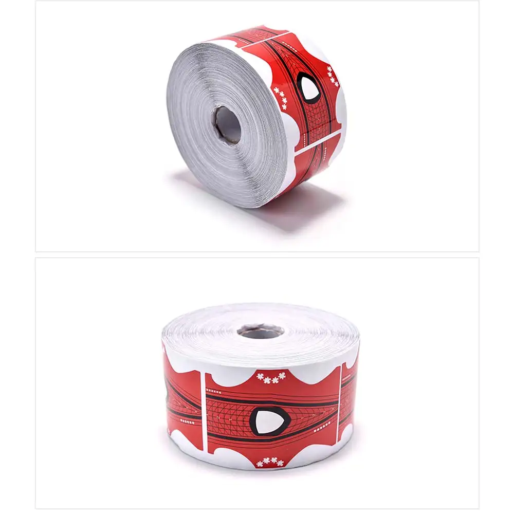 HOTSALE 500 шт./Roll nail art формы КРАСНЫЙ Ногтей Форма Art Совет Расширение для Акриловые УФ