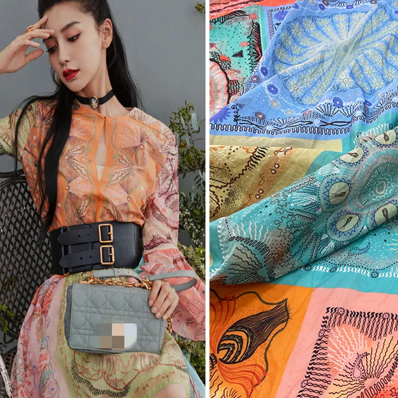 

Spring classic printed fabric European brand square ethnic style colored fabric, sewing fabric factory store is not out of stock
