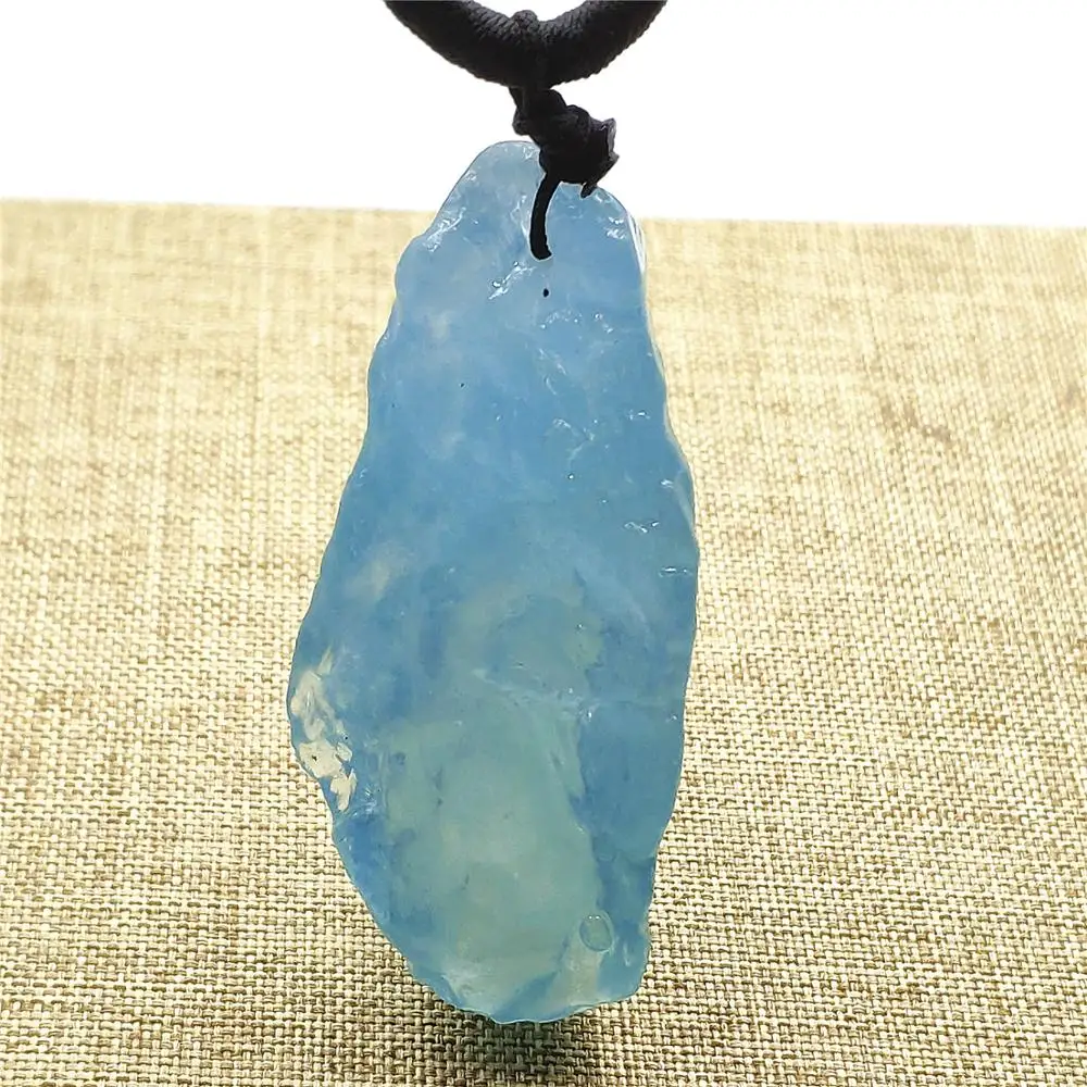Натуральная синяя аквамариновая подвеска в виде капли воды прозрачный камень