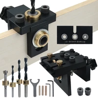 woodworking doweling jig 3 in 1 kit adjustable pocket hole jig locator with drill guide for cabinet furniture assembly diy tools