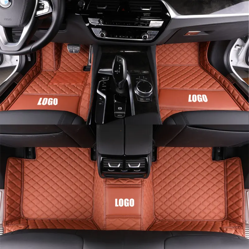 single layer brown Пользовательские автомобильные коврики роскошные кожаные водонепроницаемые Tesla модель S модель 3 модель X Авто аксессуары автомобильный Стайлинг ковер - Название цвета: single layer brown