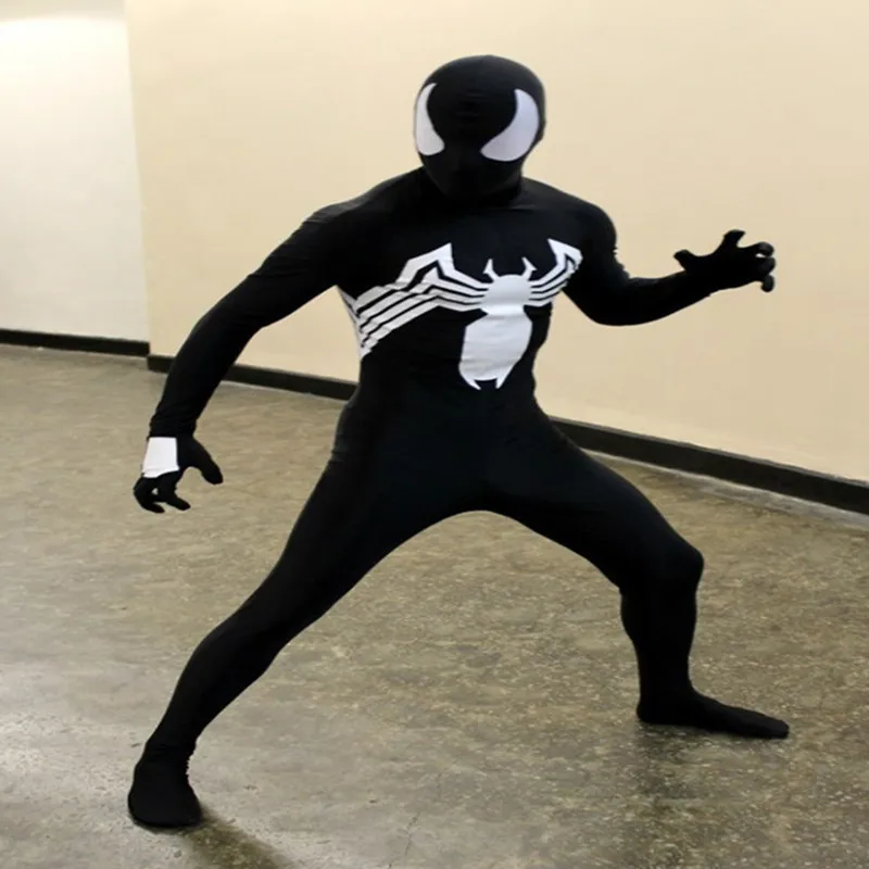 Костюм Человека паука костюм Лего зентай для косплея черный Веном Супергерой