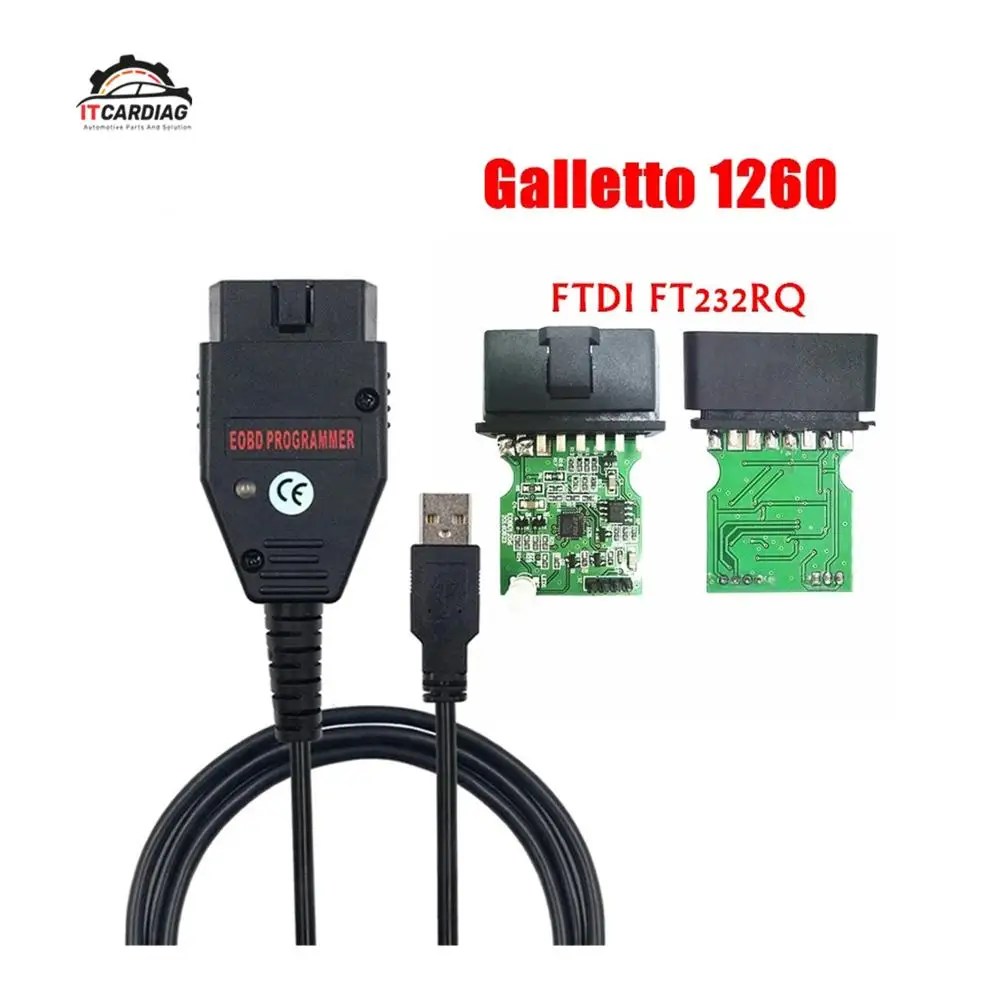 

Программатор электронного блока управления Galletto 1260 FTDI FT232RQ EOBD, программатор считывания и записи, ECU Flasher, работает для нескольких автомобиле...