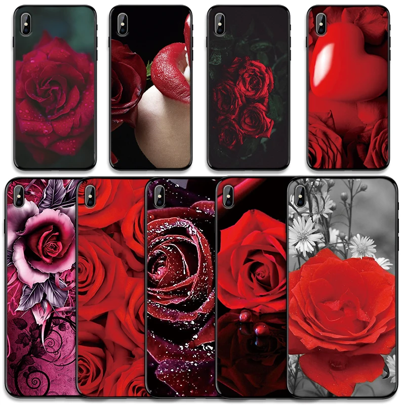 Красная роза чехол для телефона iphone 11 IP11 ip Мягкий силиконовый TPU Funda 11pro 11promax pro max