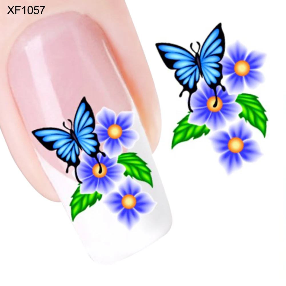Искусство ногтей DIY Наклейка самоклеющаяся наклейка цветок бабочка шаблон
