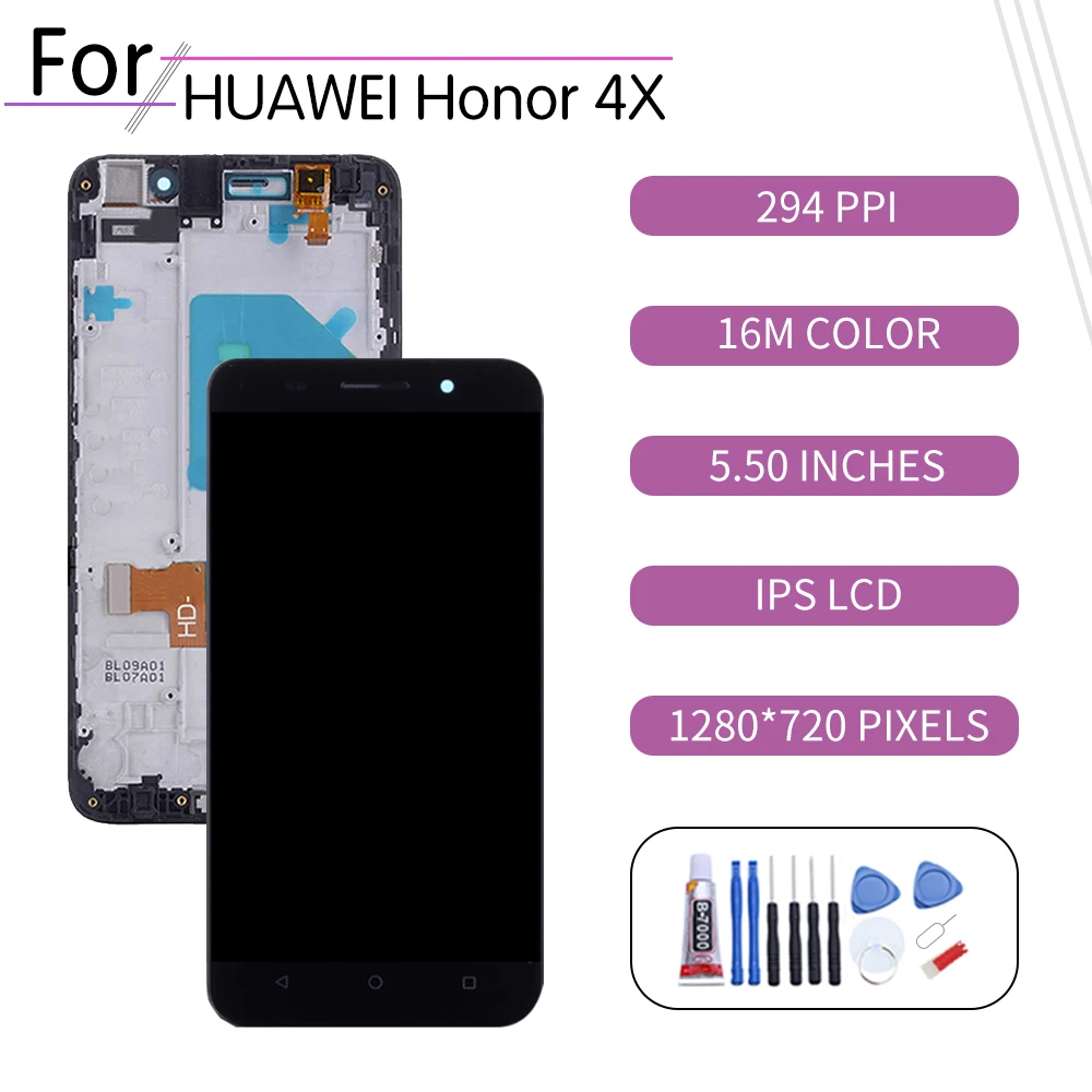 5 &quotэкран для Huawei Honor 4X LCD сенсорный экран дигитайзер сборка 4x дисплей с рамкой