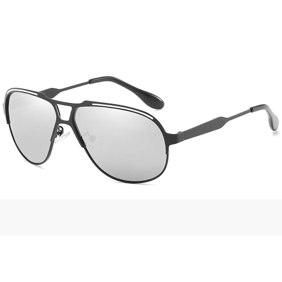 black silver ELITERA фирменный дизайн мужские поляризованные солнцезащитные очки металлические мужские солнцезащитные очки для вождения квадратные Оттенки UV400 Мужские очки - Цвет линз: black silver