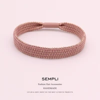 sempli 4 colors metallic line high quality flat rubber bands elastic hair bands for womens and girl lady hair accessories