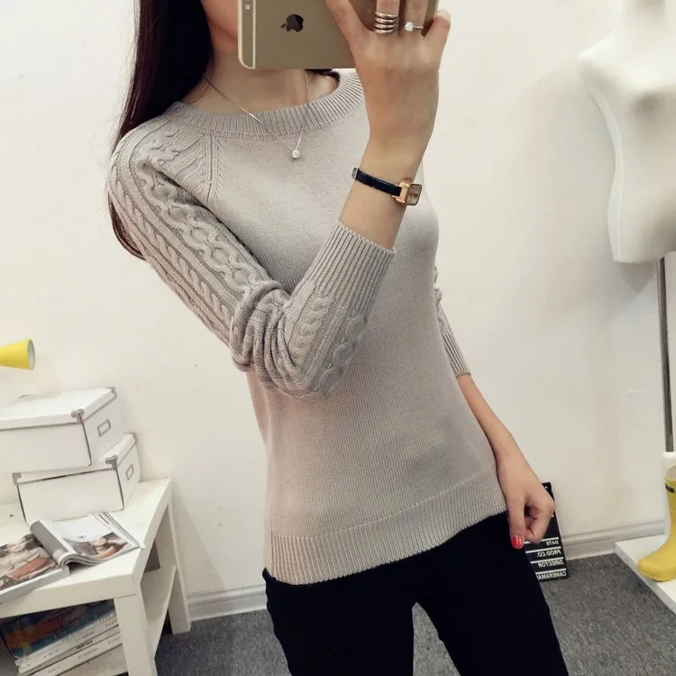 Свитер женский демисезонный Повседневный простой теплый 2018 | Женская одежда