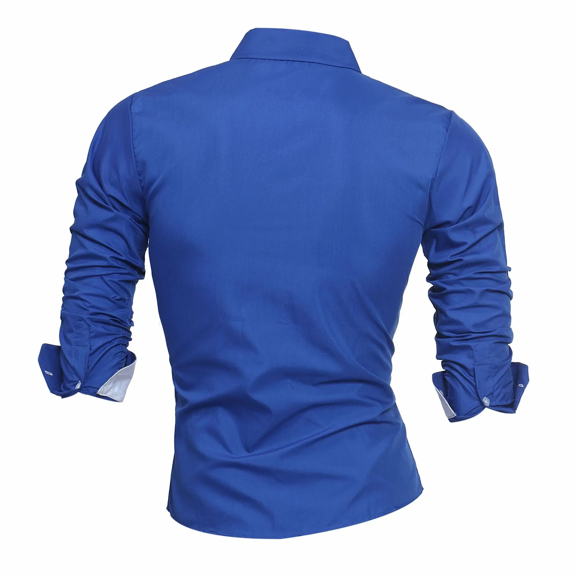 

Solid Color Men's Long Sleeve Casual Business Shirt Men Turn Down Collar Short Sleeve Slim Shirt Fashion Men's Tops