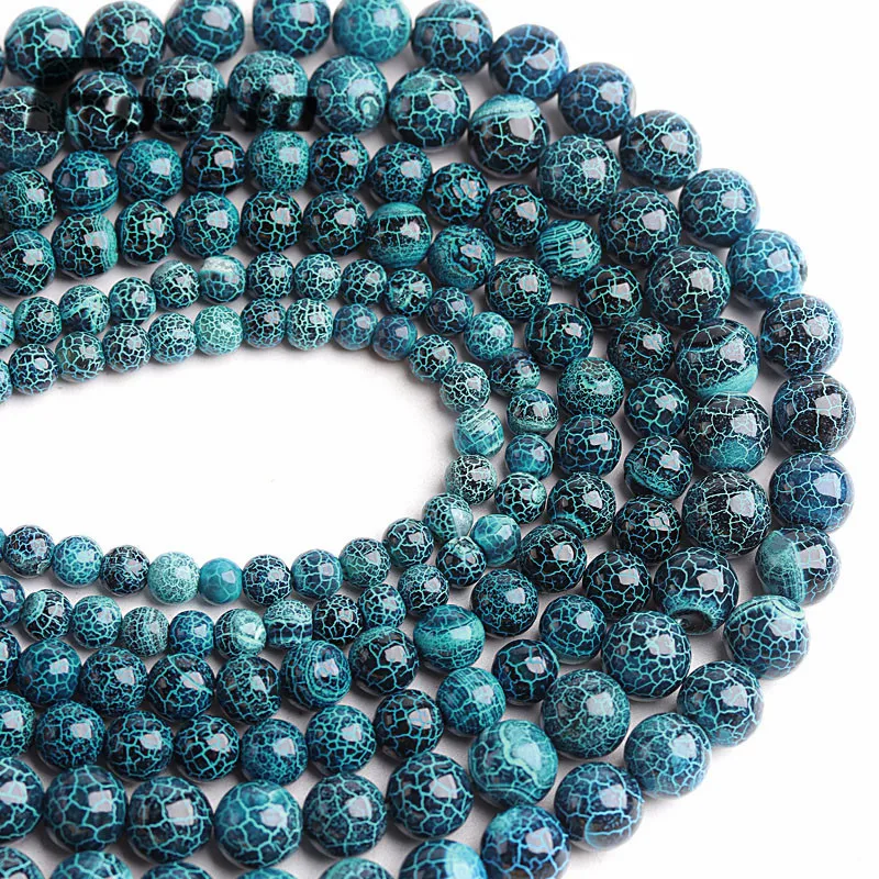

Natural Stone Green Oxidized Agate Beads For Jewelry Making Round Loose Beads Spacer 6/8/10mm DIY Bracelet Necklace