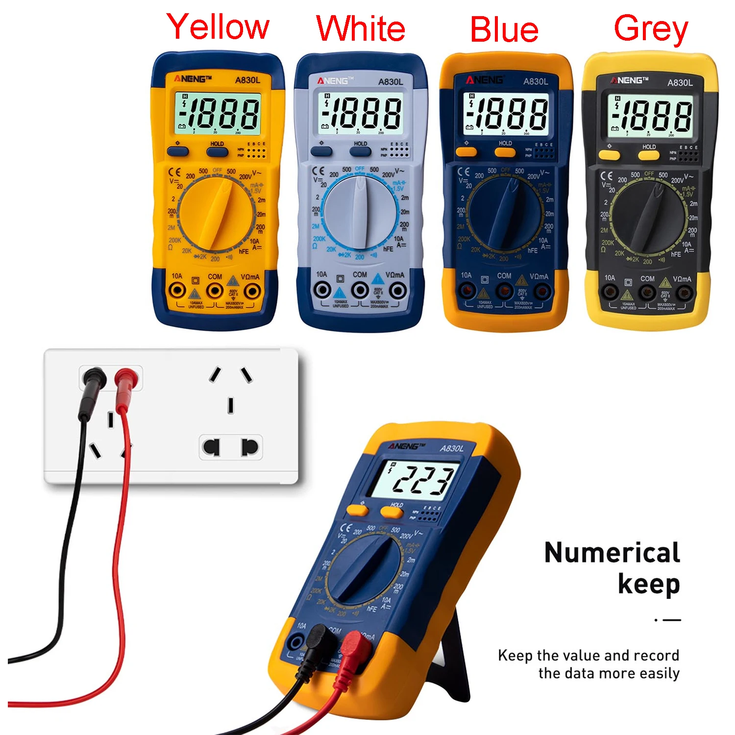 

A830L Mini Pocket Hand-held Digital Multimeter Voltmeter Ammeter Ohmmeter Multimeter Volt AC DC Tester Meter