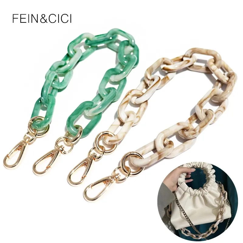 

Acrylic chain plastic chain Marble texture 2.5cm designer handbag bag purse quality strap handle replacement Accessories 25mm
