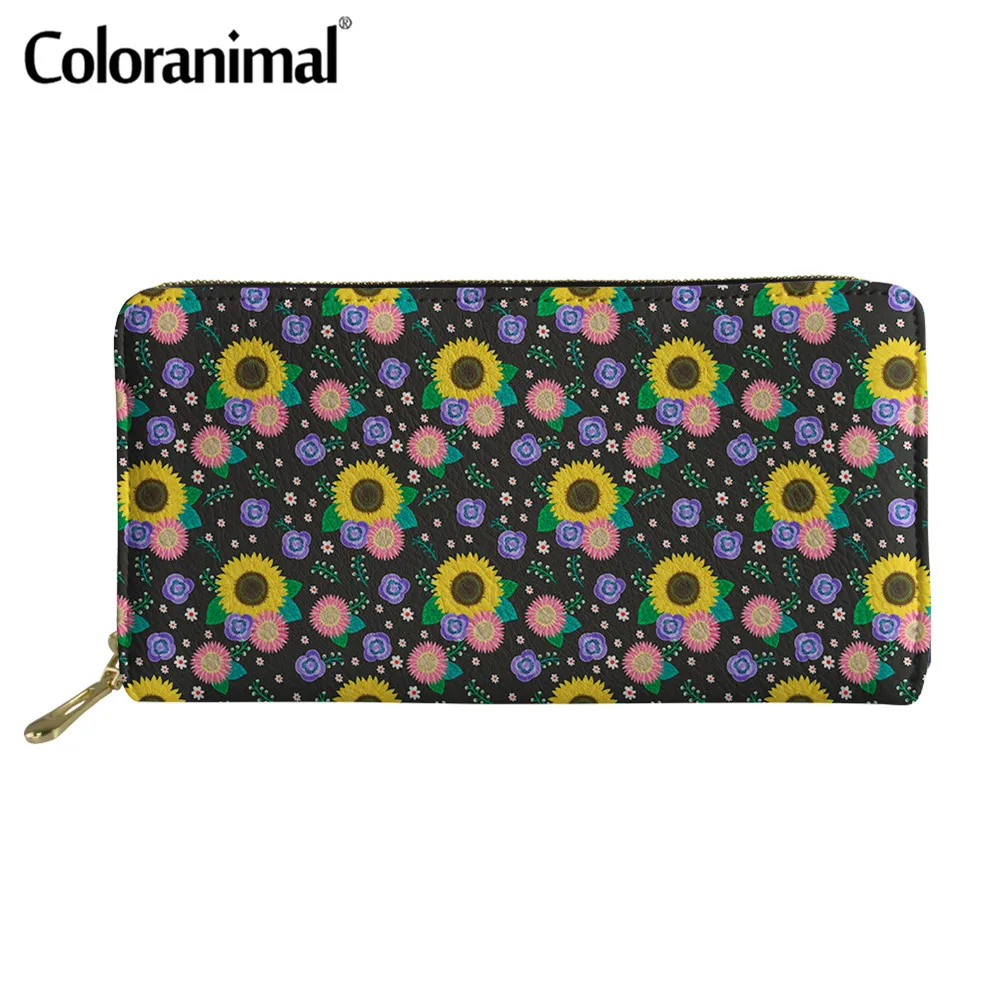 Coloranimal фирменный дизайн принт подсолнечника для женщин мини кошелек высокого