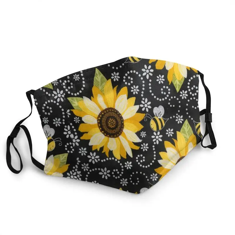 

Модная красивая маска для лица с подсолнухом для мужчин и женщин, маска против смога с цветами, защитная маска, респиратор, дышащая маска для...