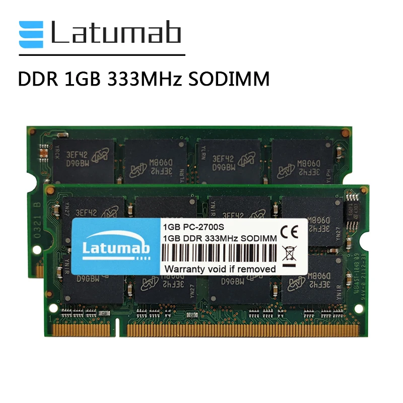 

Latumab RAM DDR 1GB 2GB 4GB 333MHz Laptop Memory PC-2700S 200Pin SODIMM 2.5V Memoria RAM DDR Notebook Memory Module
