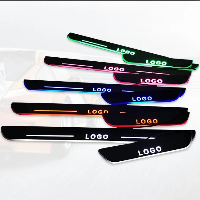 

acrylic led moving door sill plate strip customized logo, size, shape and style