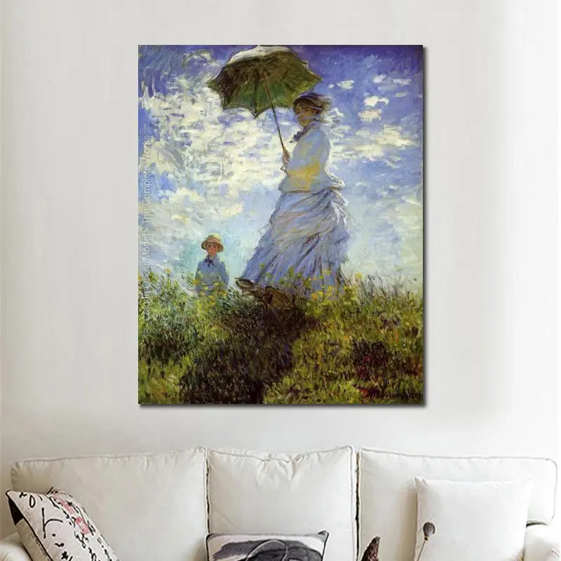 Картина маслом Клода Моне ручная роспись воспроизведение Прогулка женщина с