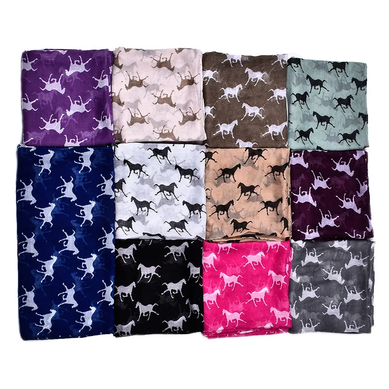 10 г-жа Цвет печать новый шарф лошадь с животными оптовая продажа трансграничной