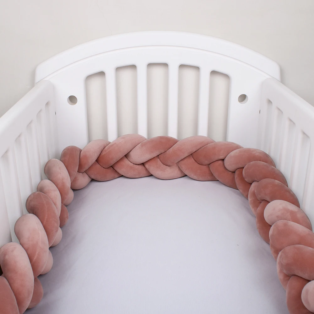 Crib Bed Bumper Kids For Newborn Baby Pillow Cushion Cot Kids Room Decor Infant Knotted Things Protector