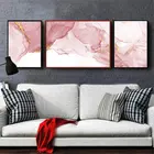 Абстрактная Современная Картина на холсте, нордический домашний декор, настенный плакат и принт, розовый мрамор, минималистское искусство для гостиной, дизайн