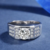 hoyon s925 silver color vvs1 diamond ring jewelry for men anillos de wedding bizuteria white topaz gemstone diamond jewelry ring