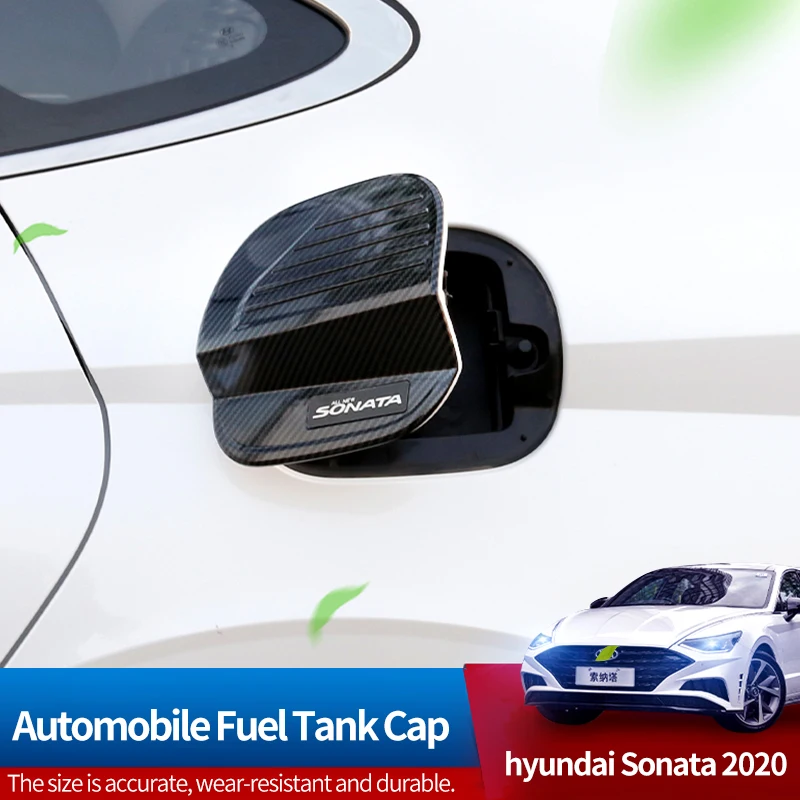 

Car Fuel Tank Cover Decorative Stickers ABS Electroplated Carbon Fiber Fuel For Hyundai Sonata 2020 Tank Cap Sticker Accessories
