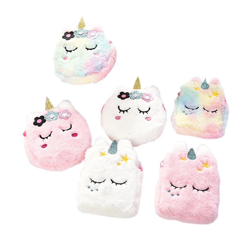 

Girls Shoulder Bag Cute Kawaii Plush Unicorn Messenger Bag Kids Keys Coin Purse Lovely Princess Mini Handbag
