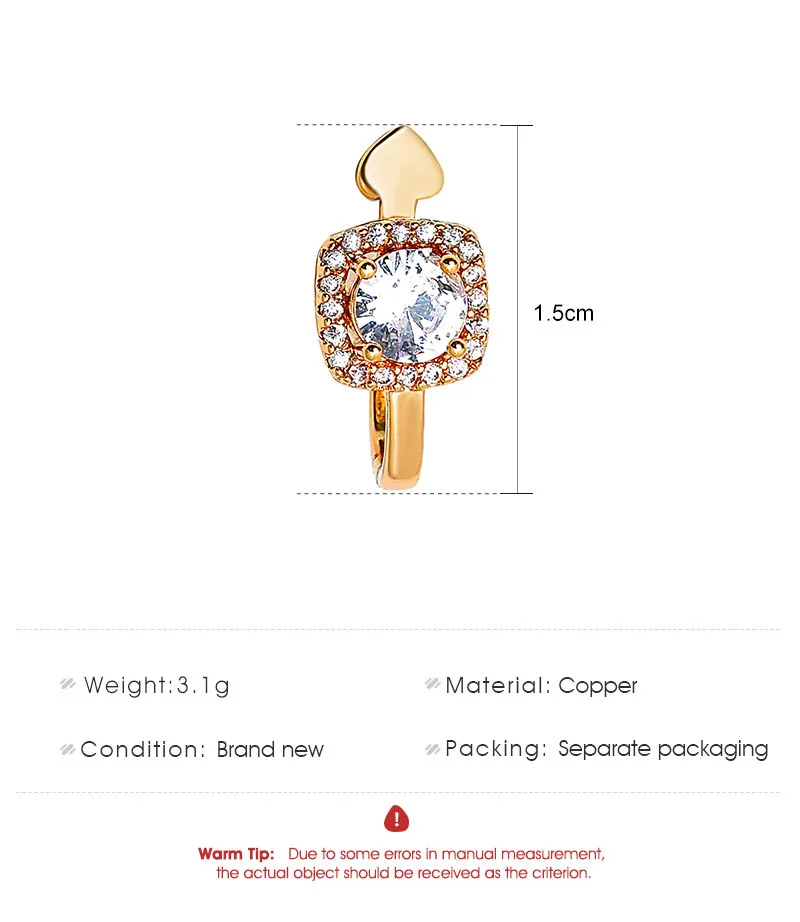 1 шт. модные золотые металлические ушные манжеты зажимы для ушей женщин не