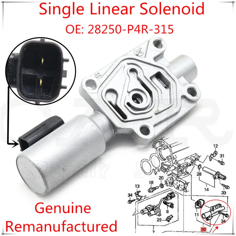 

Original OEM 28250P4R315 28250-P4R-315 Single Linear Shift Solenoid Assembly for Honda CR-V CRV Civic for Acura Integra