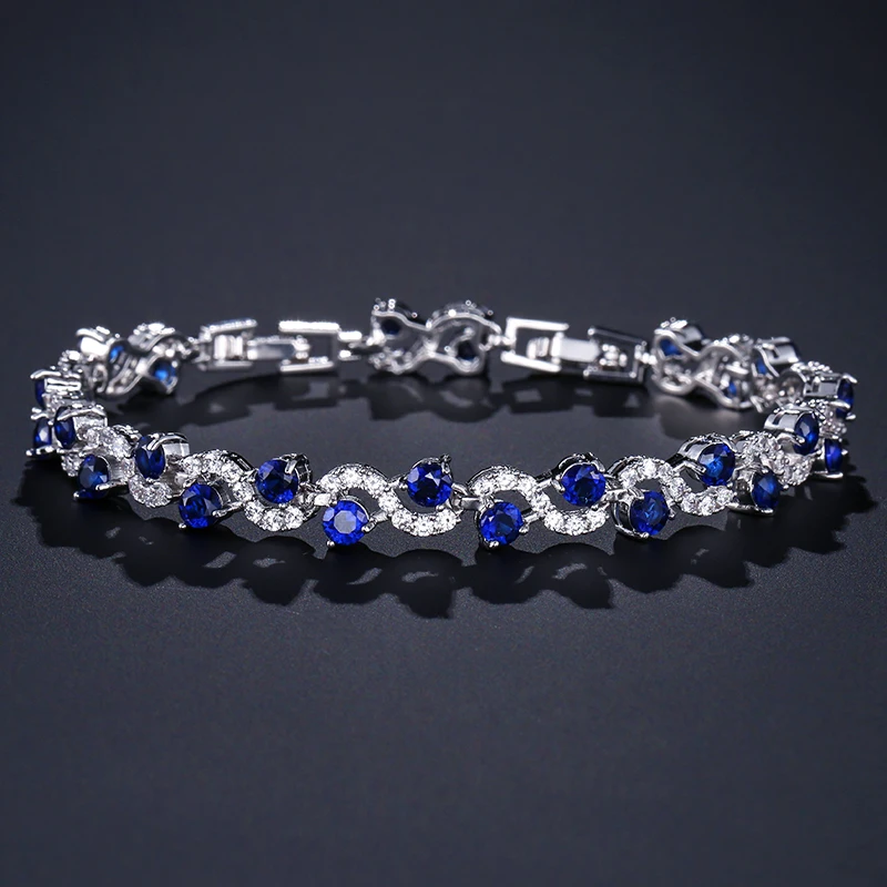 UILZ 4 цвета модные синие кубические циркониевые хрустальные теннисные браслеты