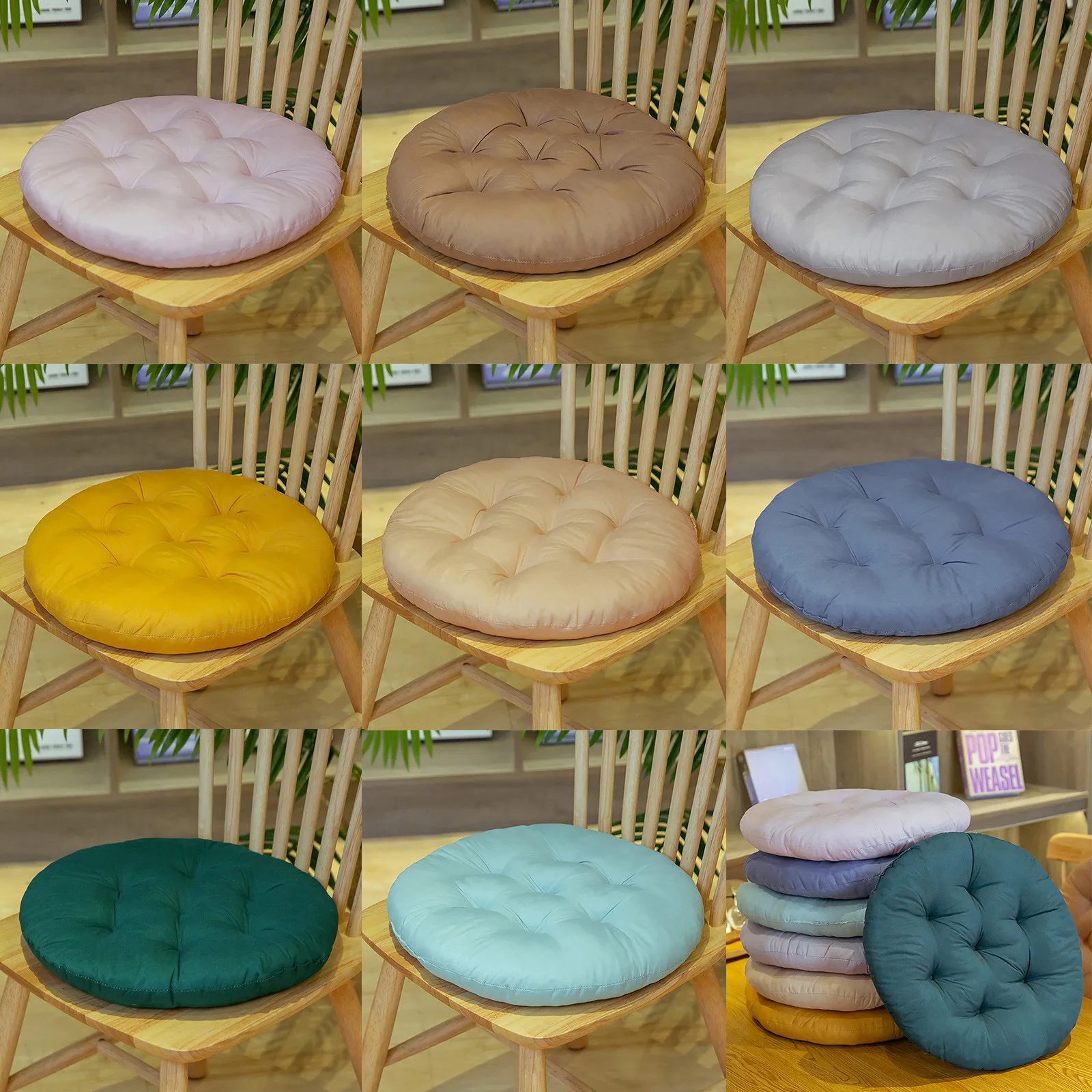 

Nordic Round Cotton Cushion Dining Chair Seat Pads Thick Garden Floor Cushion