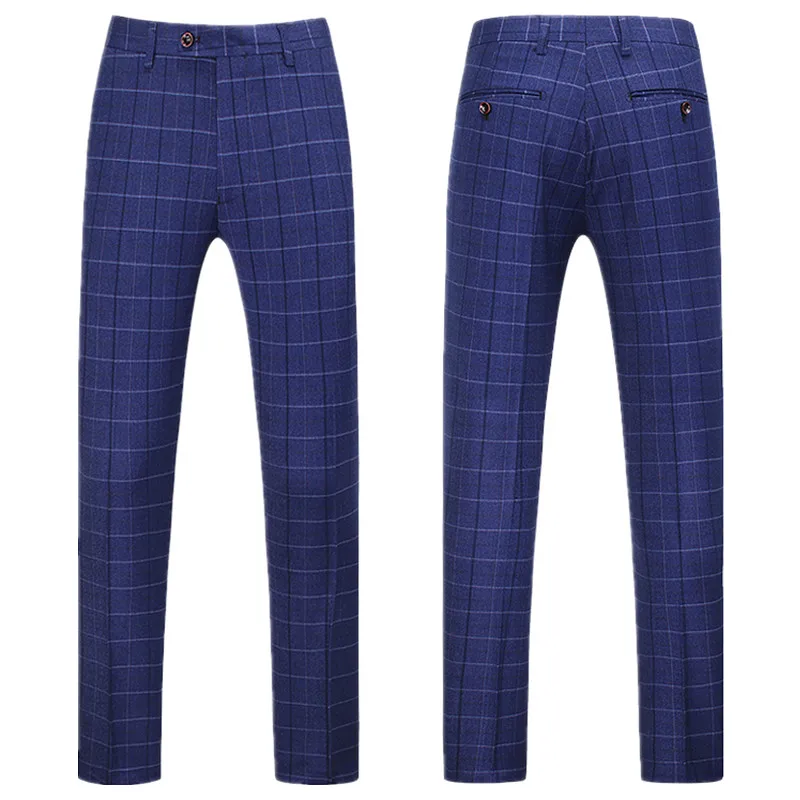 

Navy Blue Mens Suit Pants Large Size 4XL 5XL Business Casual Plaid Pant Men Fall/winter New Trousers