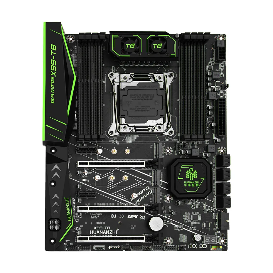 Verkauf HUANANZHI X99 T8 X99 Motherboard Unterstützung Intel XEON E5 X99 LGA2011-3 Alle Serie DDR3 RECC NON-ECC Speicher Mit M.2 NVME NGFF Slot