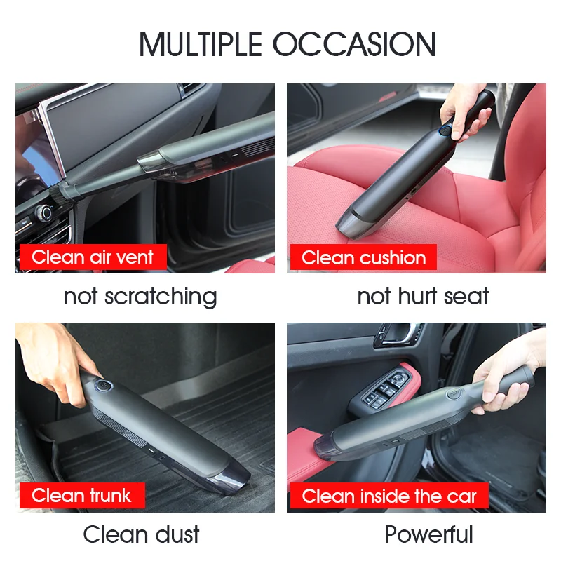 Мини пылесос Licheers беспроводной для автомобиля с функциями всасывание 5000 па 60 Вт