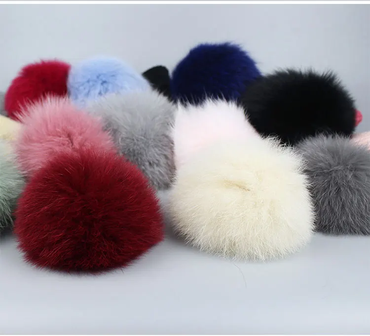 Parent-child Wool Knitted Scarf Hat Set With Real Fox Fur Pompons Women Girls Winter Warm Thick Crochet Hat Scarf 2 Pieces Sets