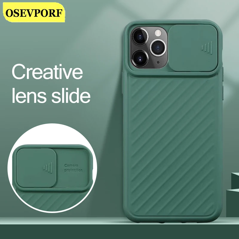 

Case for iPhone 13 12 11 Pro X XS XR 8 7 6 Plus Camera Privacy Silicone Capinha Back Cover for iPhone 11 Pro Max XS SE Shell Cap