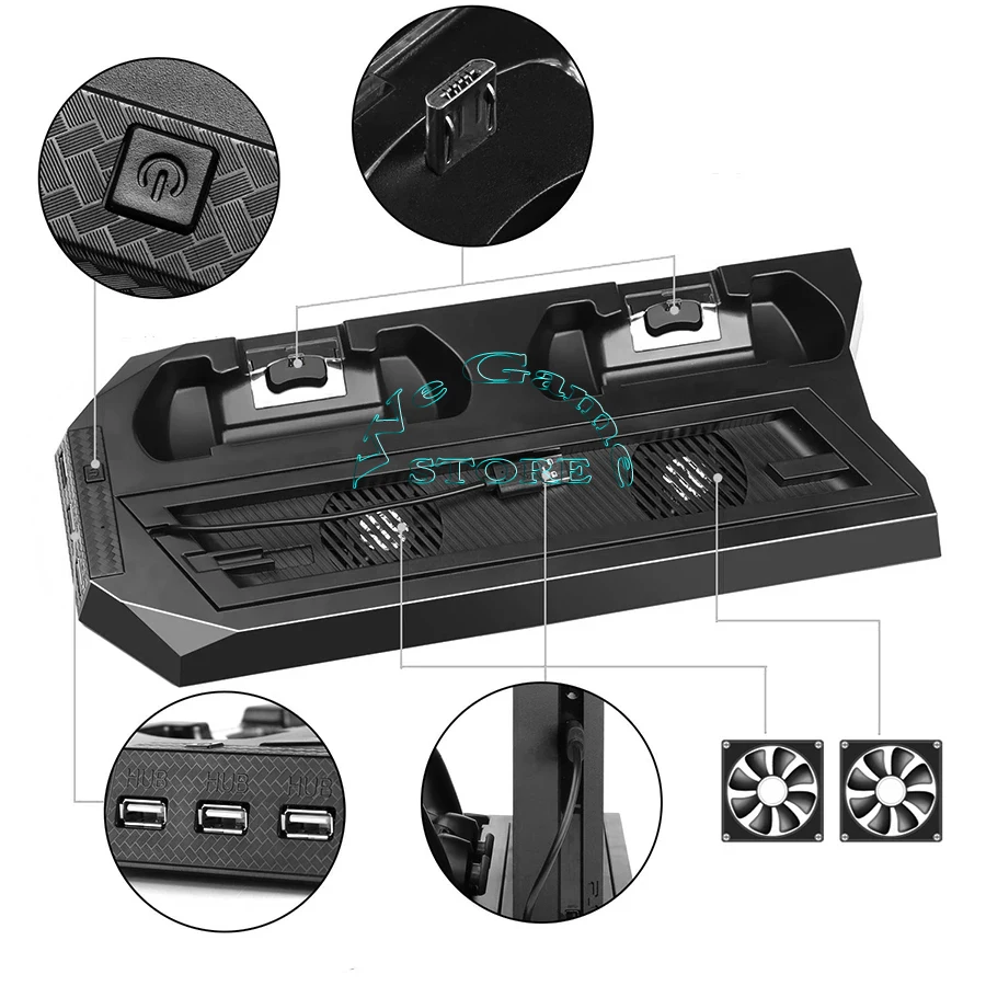 Вертикальная охлаждающая подставка для консоли PS4 Slim зарядная станция PS 4 с 3