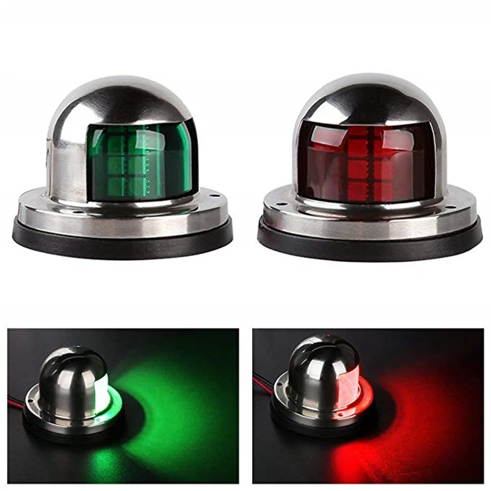 

Red & Green Stainless Steel 12V LED Bow Navigation Light Red Green Sailing Signal Light for Marine For Boat Yacht Warning Light