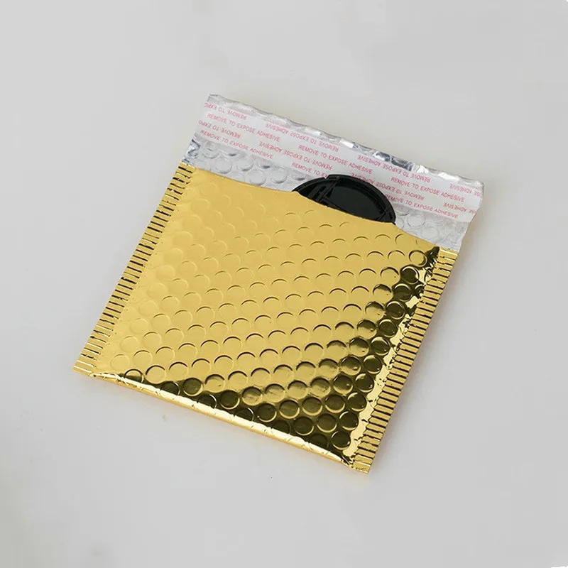 

50pcs Bubble Buffer Self Adhesive Seal Bags PE Waterproof Plastic Cellophane Bags Gifts Bag Candy Pouch Jewelry Packaging Gold