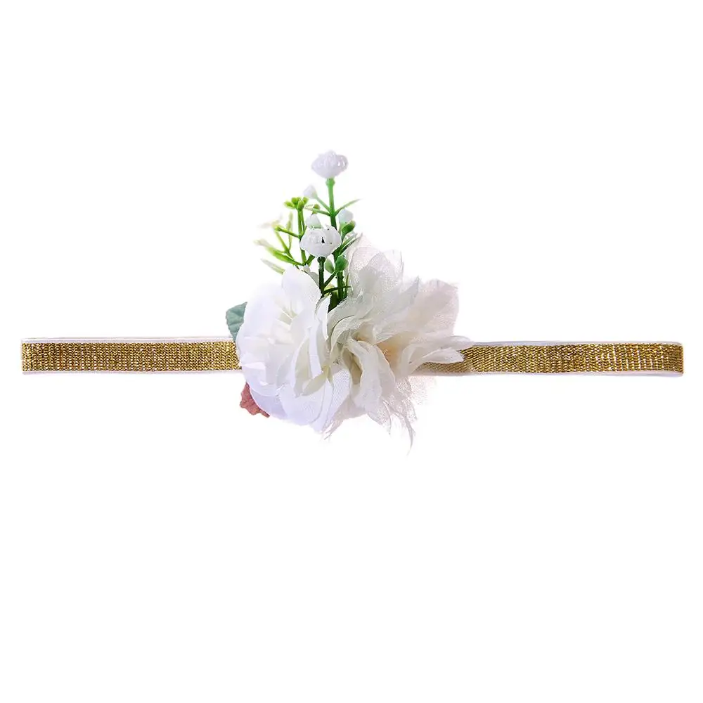 M MISM Цветочная свадебная корона головная повязка для детей золотого цвета