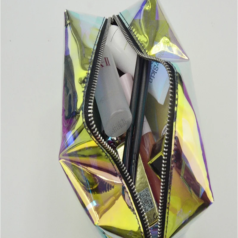 

Прозрачная женская косметичка из ПВХ, модная женская сумка для путешествий с лазерным дизайном, с защитой от фруктового желе, Лидер продаж