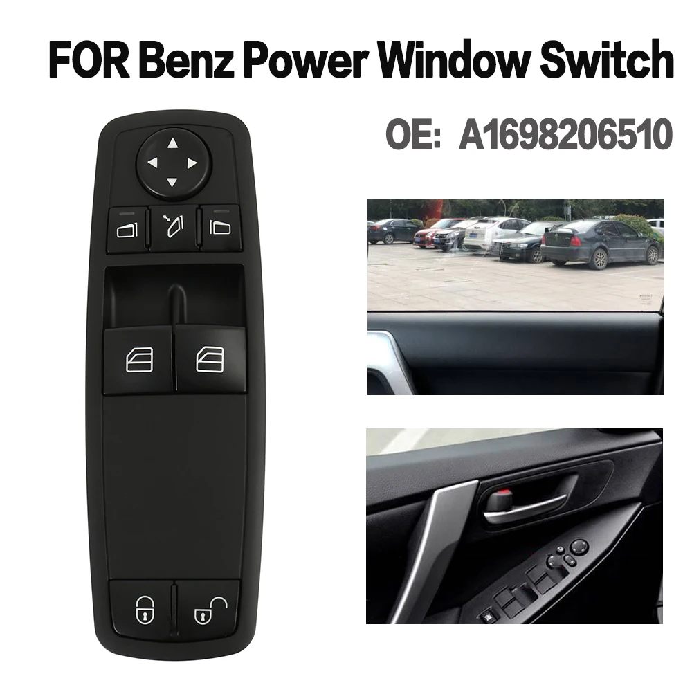 

Black Left Driver Side Window Lock Control Switch Fits for Mercedes-Benz W169 A160 A180 W245 B200 OEM A1698206510 A1698206410