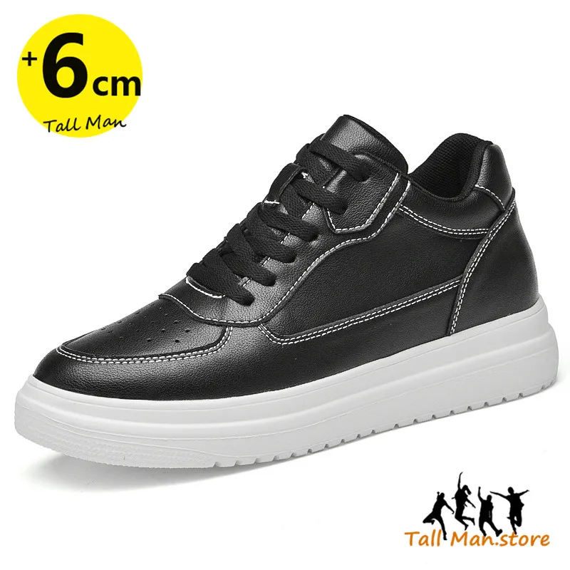 

Sneakers Men Sports Heightening Elevator Shoes Height Increase Insole 6cm Man Daily Life High Tall
