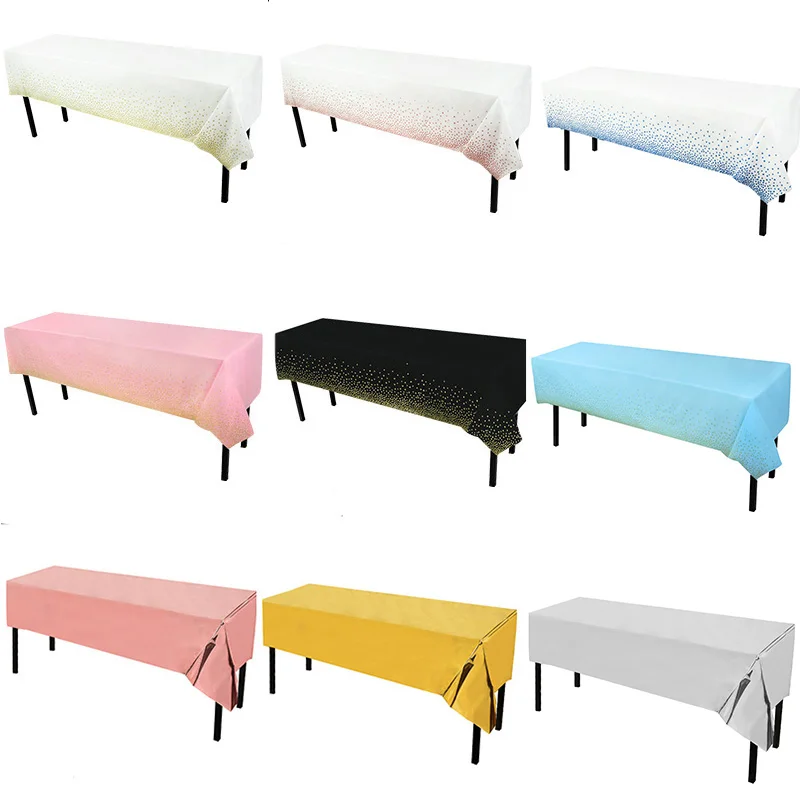 

137x274cm Waterproof Laser Rose Gold Dot Tablecloth Disposable Tablecloth For Birthday Wedding Baby Shower Festival Party Supply