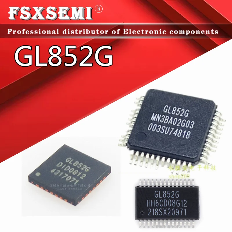 

10pcs GL852 GL852G USB 2.0 central controller IC QFN28 SSOP-28 QFP48