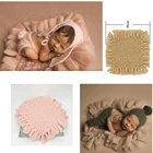 Квадратное вязаное одеяло для фотосъемки новорожденных, декоративный ковер из грубой шерсти, аксессуары для студийной съемки, наполнитель для корзины