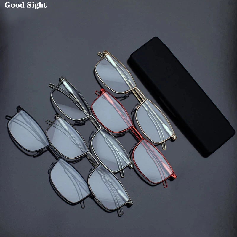 

Good Sight Anti Blue Light Reading Glasses For Men HD Lens Square Eyeglasses For Women Ultralight High-End Glasses With Case