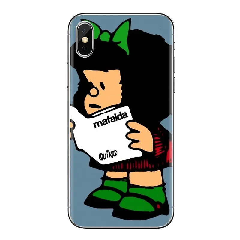 Silicone Phone Skin Case For HTC U11 One M7 M8 A9 M9 M10 E9 Desire 630 530 626 628 816 820 Motorola G G2 G3 Cartoon Mafalda Girl |