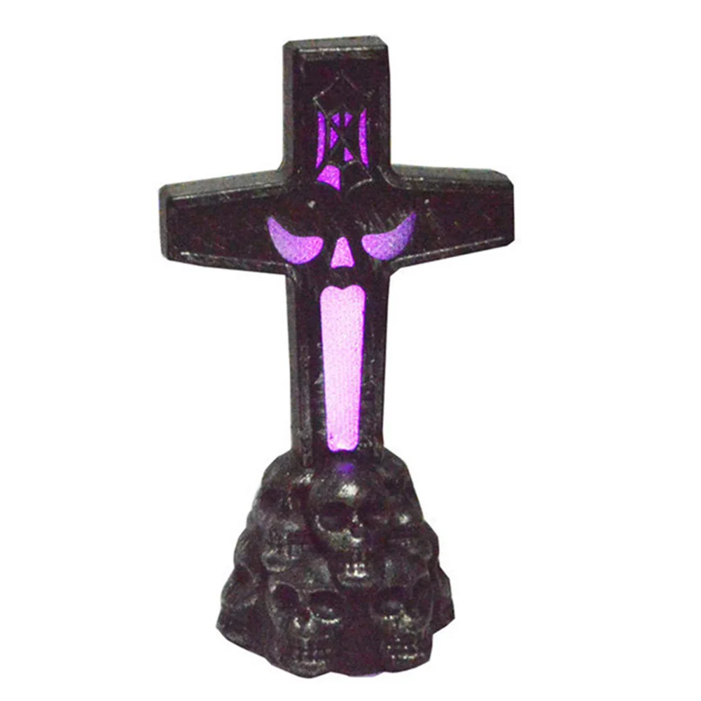 

LED Flashing Electronic Light Bar Atmosphere Layout Prop Halloween Jesus Cross Vintage Cover Bulb Guard Lamp Pendant